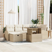 Set Divano da Giardino con cuscino 7 pcs Beige Poly Rattan 3361090