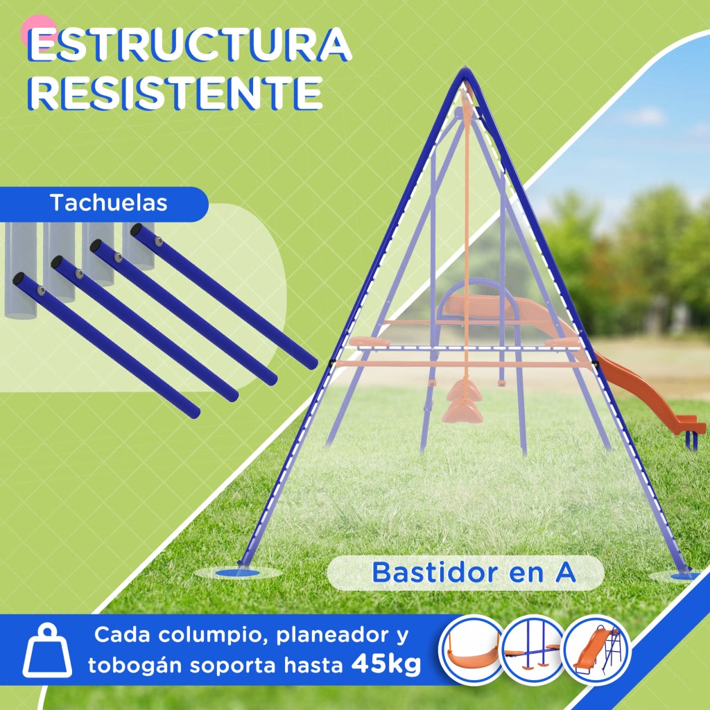 Altalena 4 in 1 per Bambini con Scivolo ¨C Minimal ¨C Multicolore