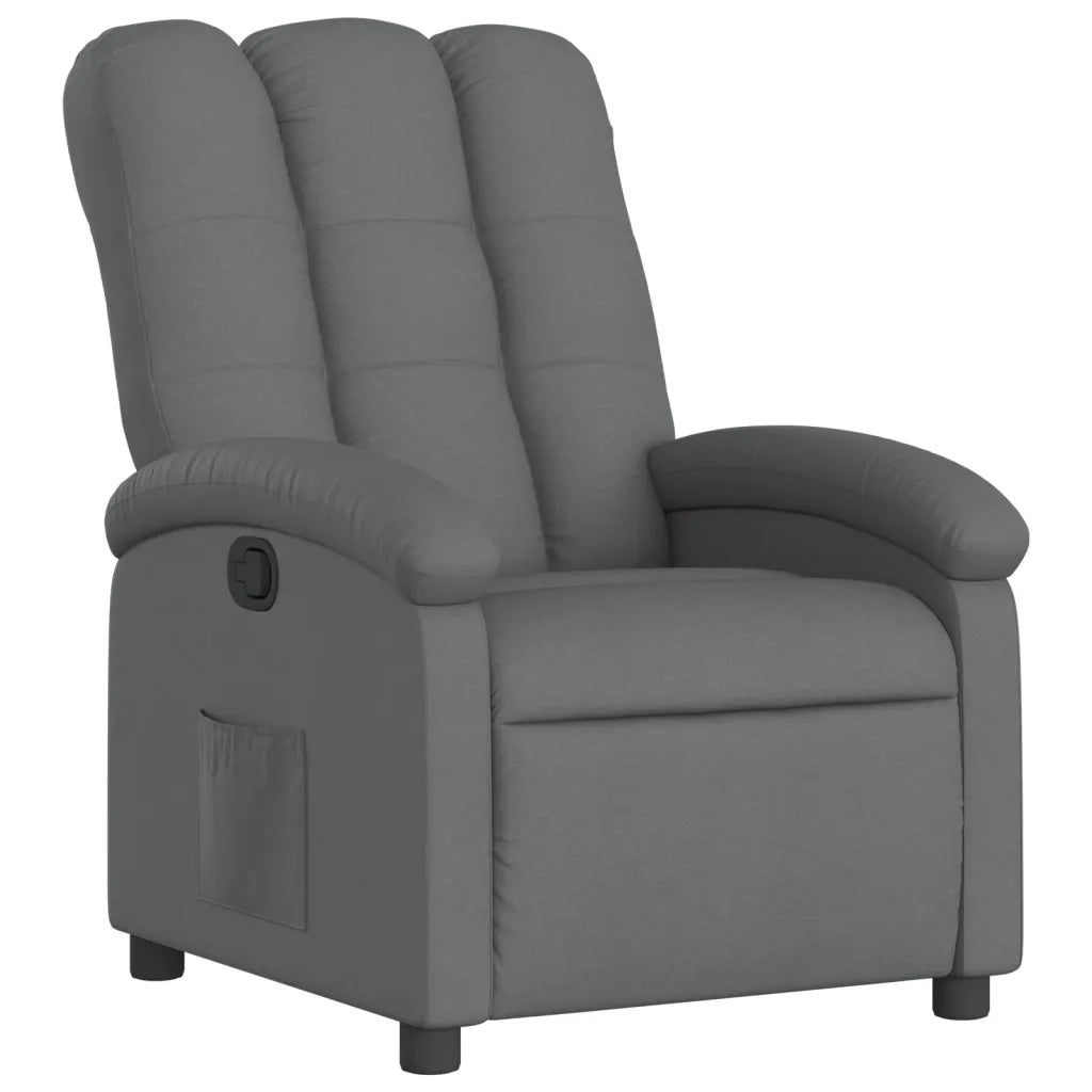 Poltrona reclinabile in tessuto grigio scuro 3205381