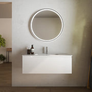Mobile bagno sospeso 80cm un cassetto bianco opaco con lavabo | Ardenne