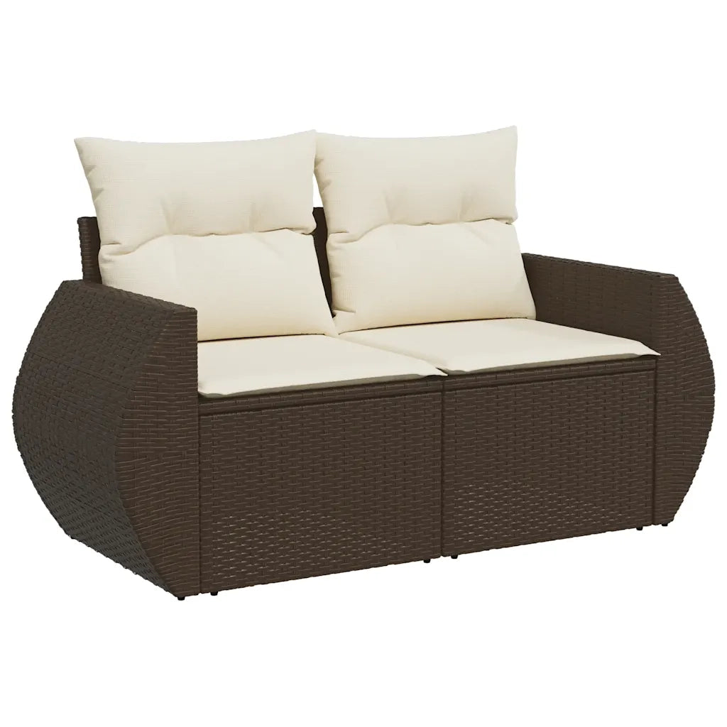 Set Divani da Giardino 8 pz con Cuscini Marrone in Polyrattan 3268703