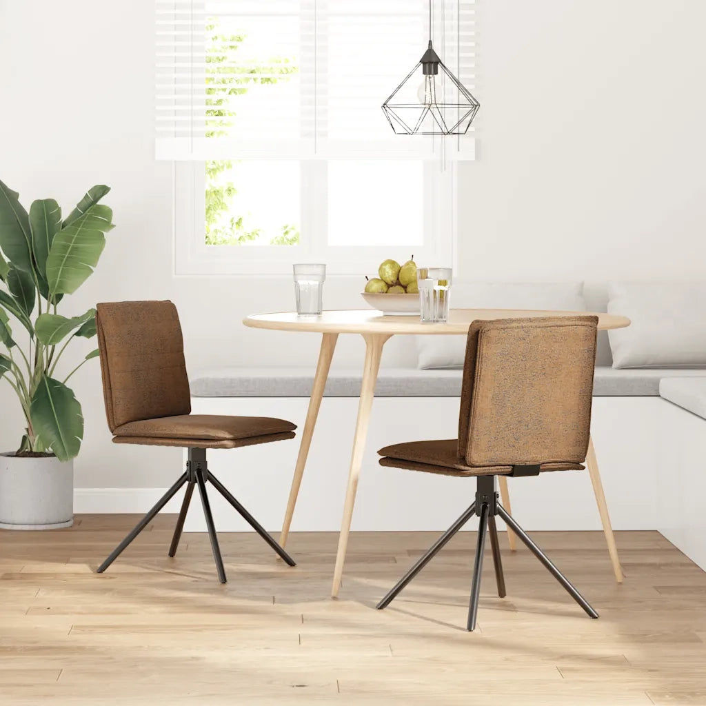 Sedia da Pranzo Marrone in Similpelle Scamosciata 4101278