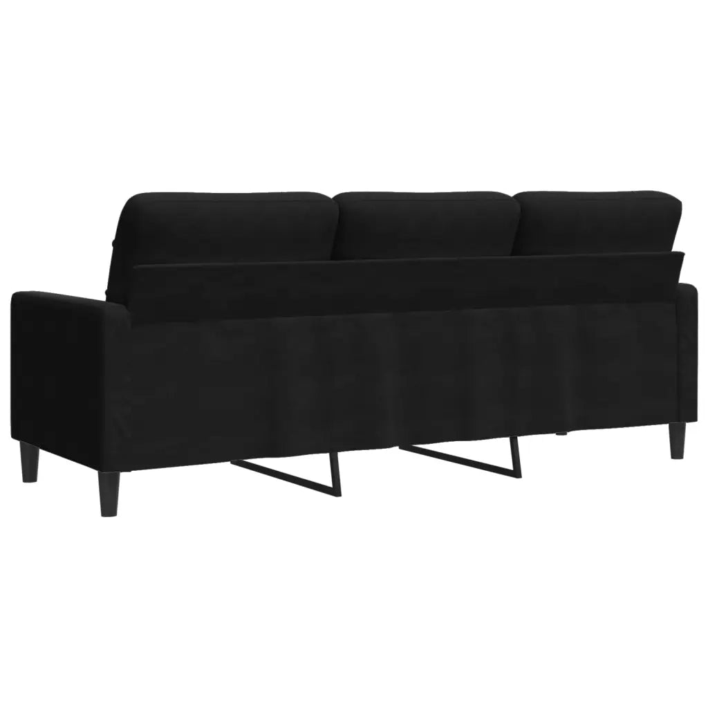 Divano a 3 Posti Nero 180 cm in Velluto 4007639