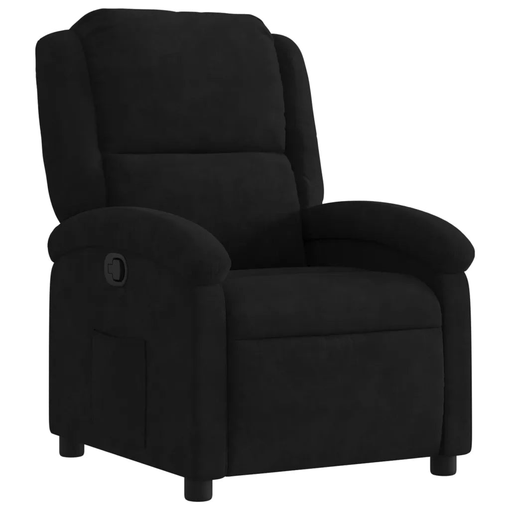 Poltrona | Sedia Relax reclinabile in velluto nero