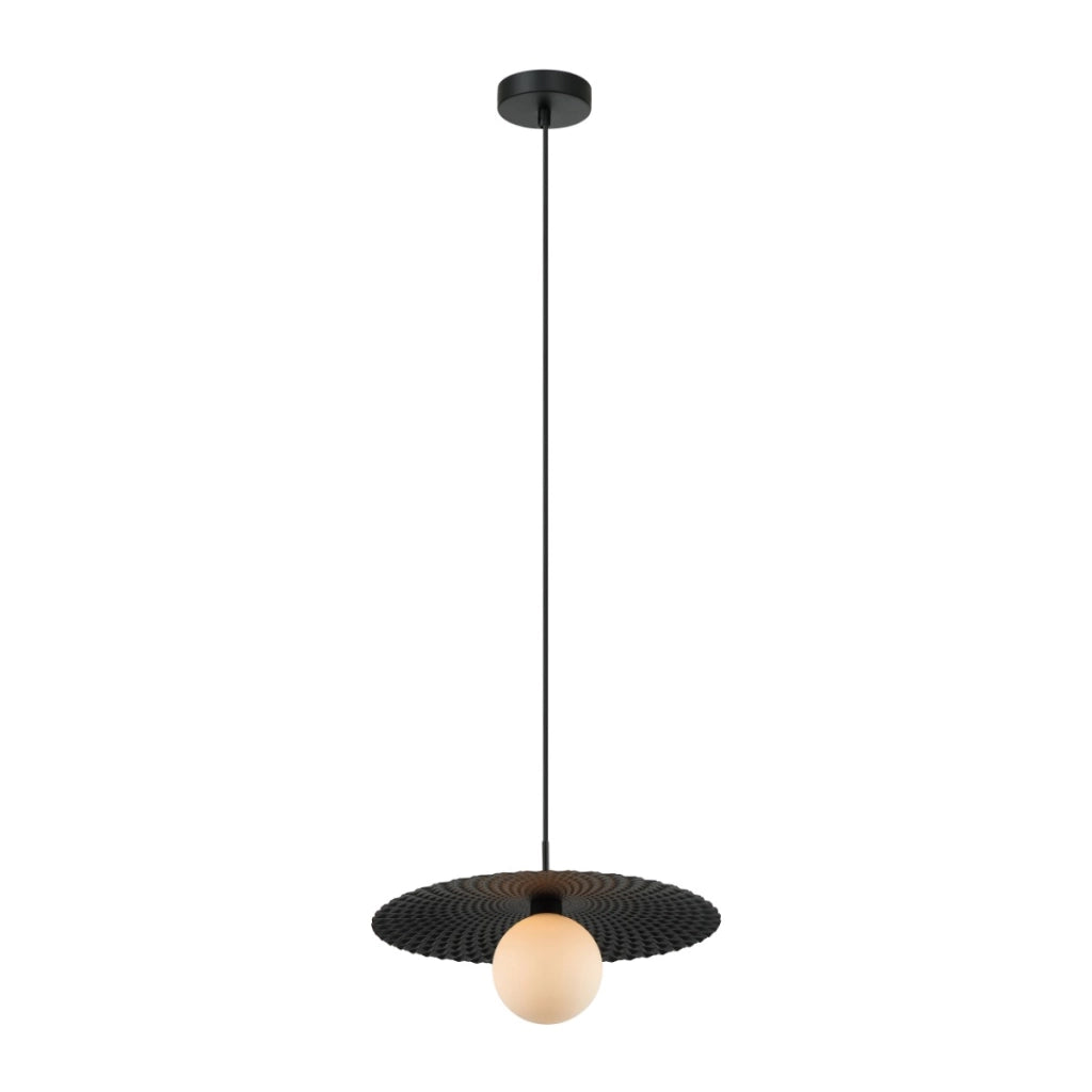 Sospensione minimal nera con sfera bianca G9 25W Italux