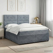 Letto box spring con materasso Grigio Scuro 140 x 190 cm 3454602