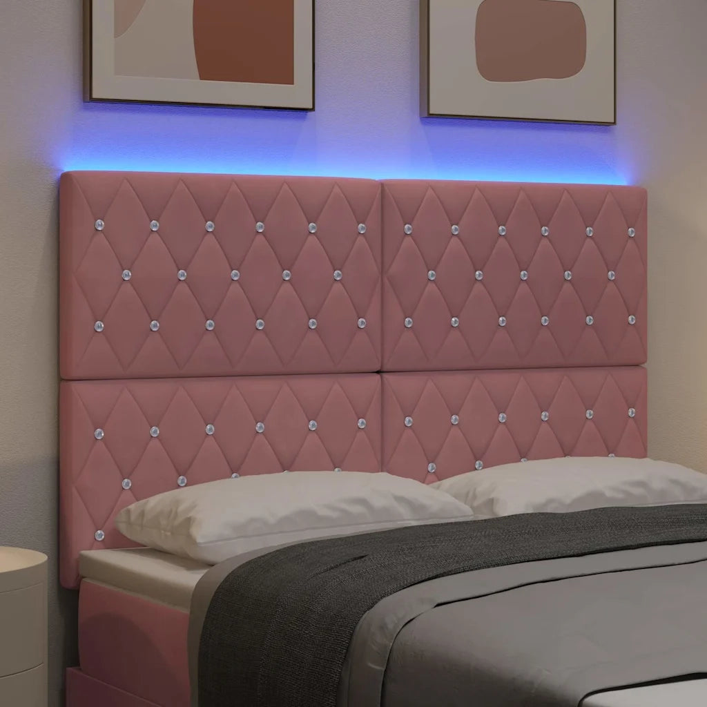 Testiera LED con luci a strisce a LED Rosa 80 cm Velluto 3338371