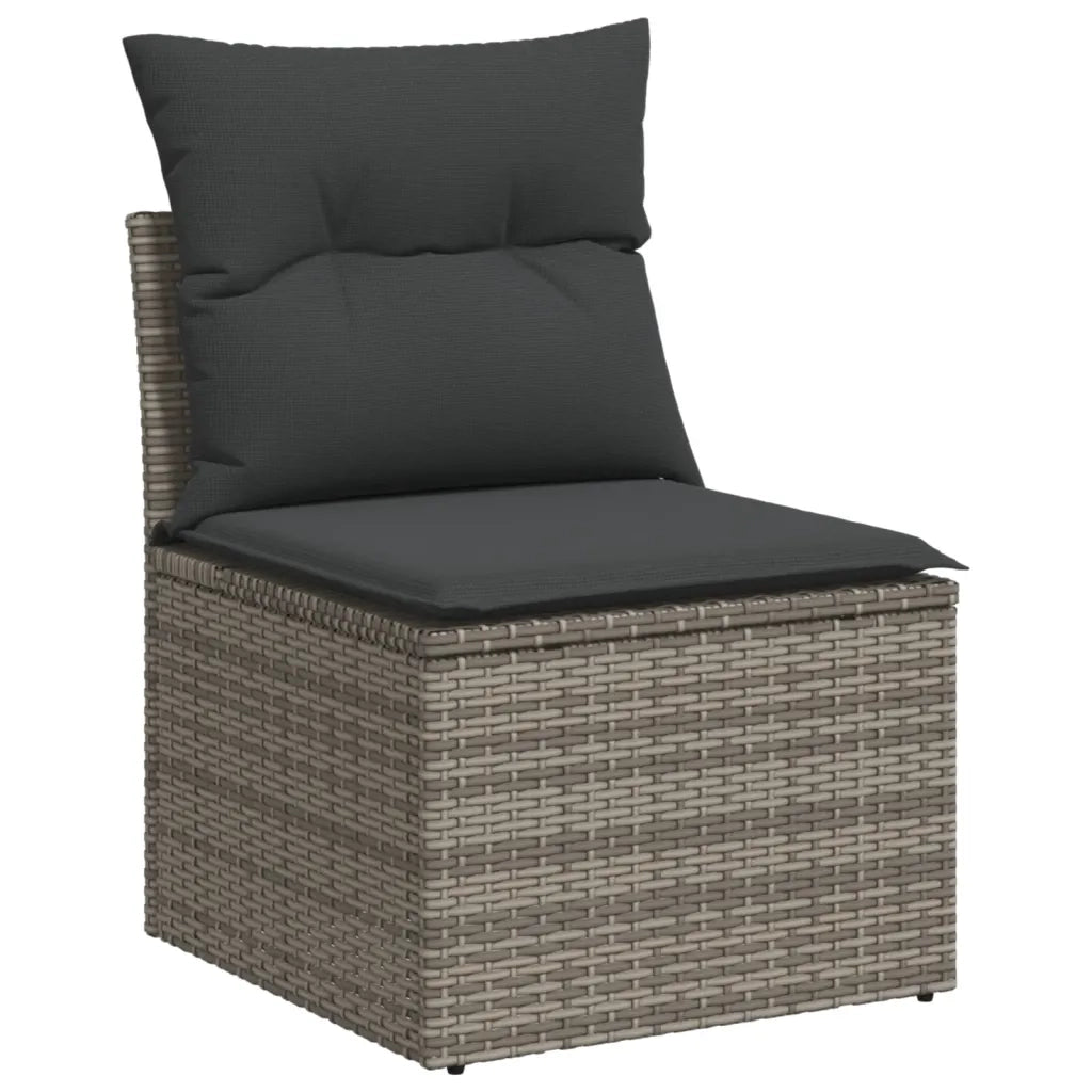 Set Divani da Giardino 11 pz con Cuscini in Polyrattan Grigio 3228111