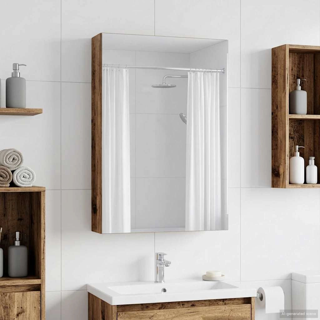 Mobiletto per specchio da bagno Legno vecchio 889029