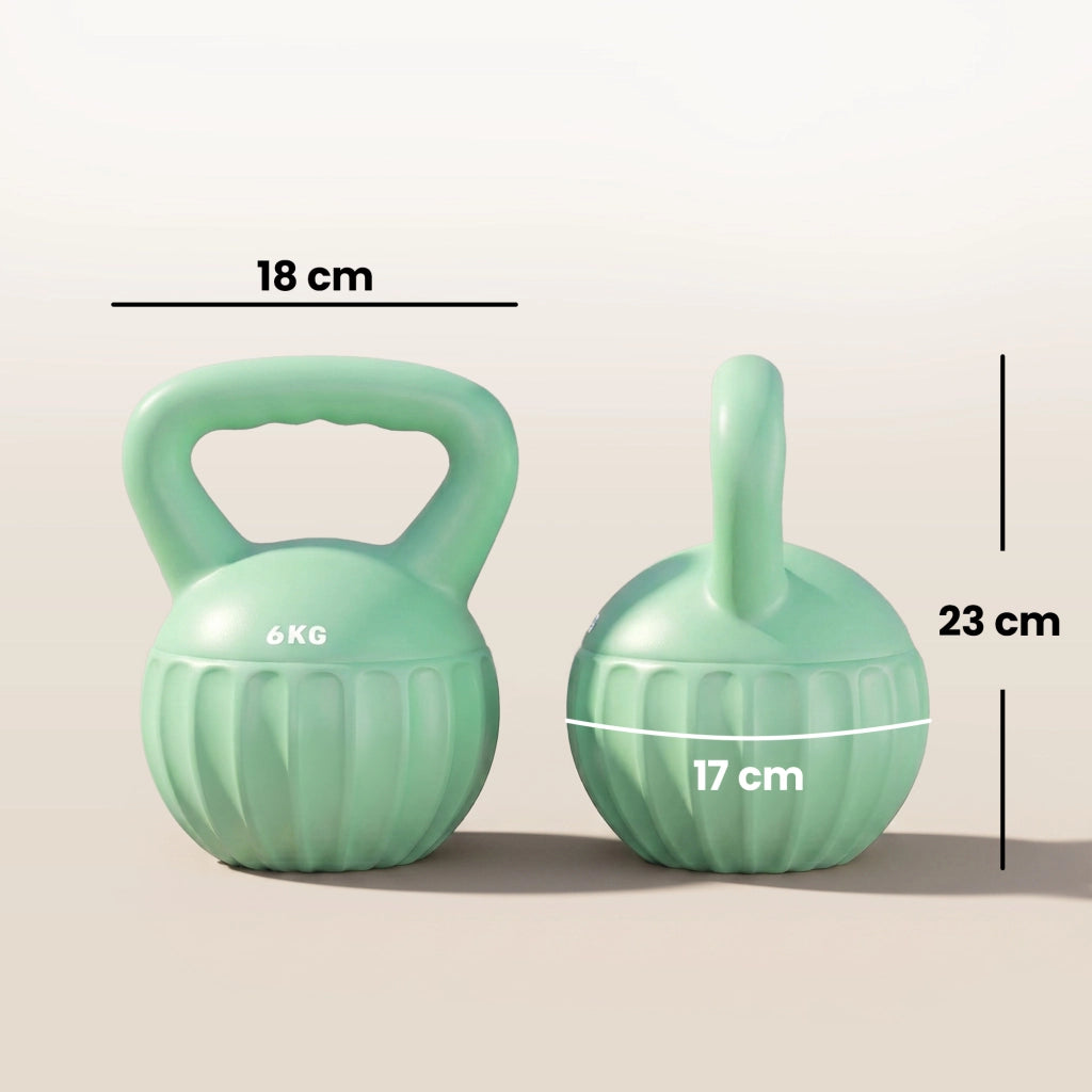 Kettlebell 6 kg ¨C Minimal ¨C Verde 17x17x23 cm