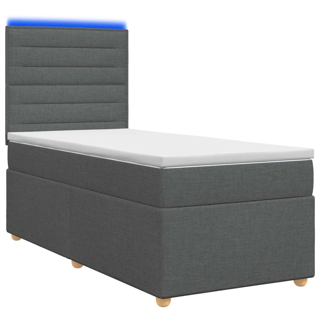 Letto box spring con materasso Grigio Scuro 100 x 200 cm 3455274