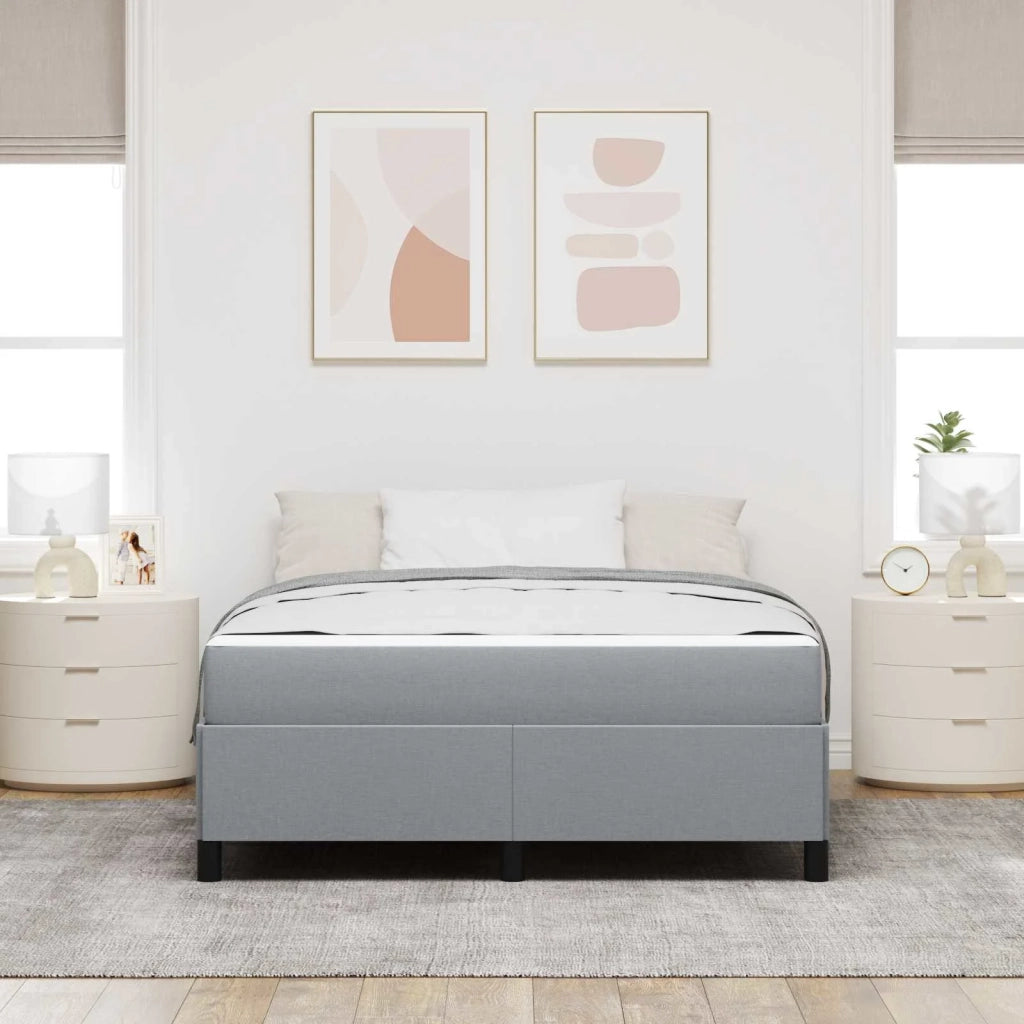 Letto a molle Grigio chiaro 140 x 200 cm Tessuto