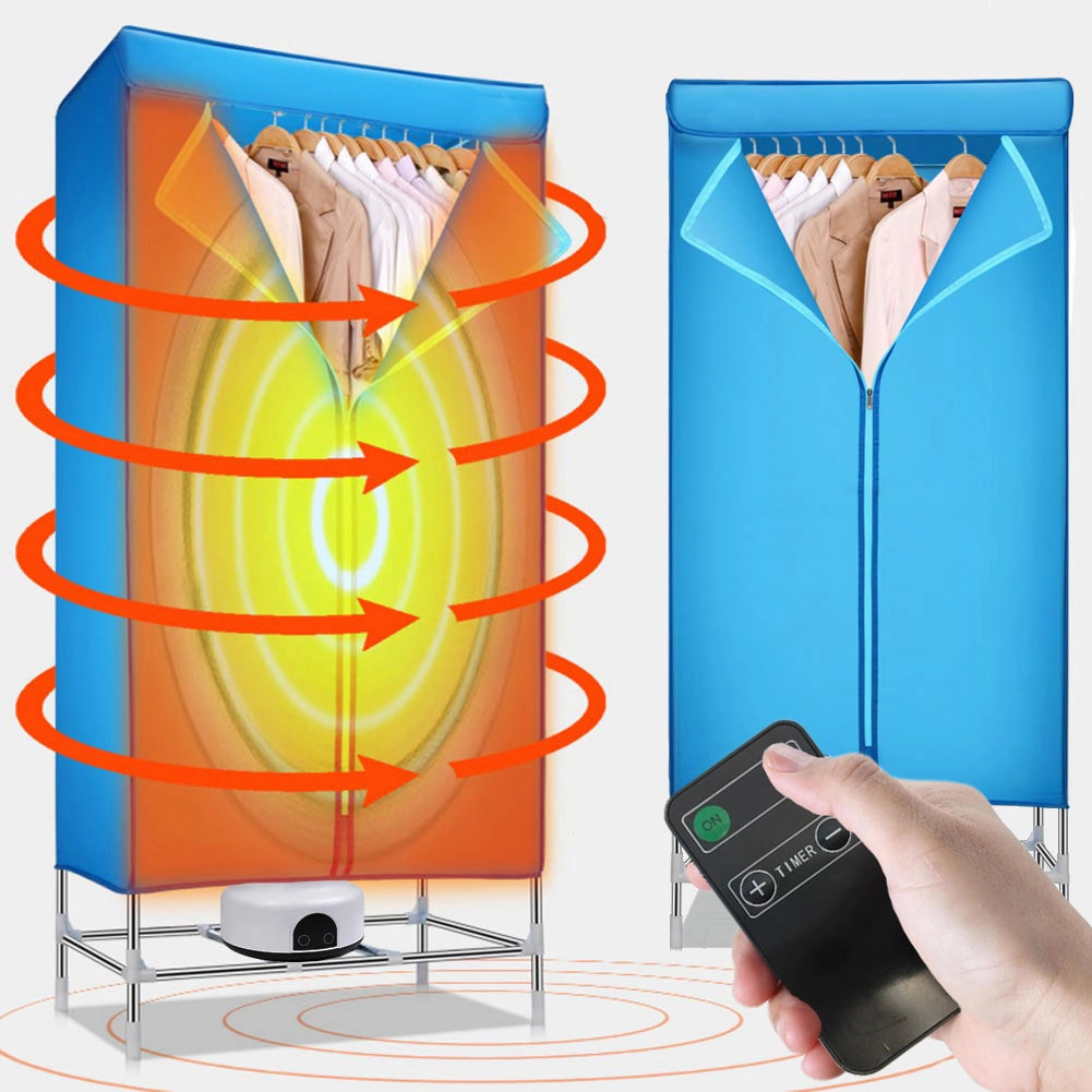 Asciugabiancheria Elettrico ad Armadio 1200W con Telecomando Timer e Display