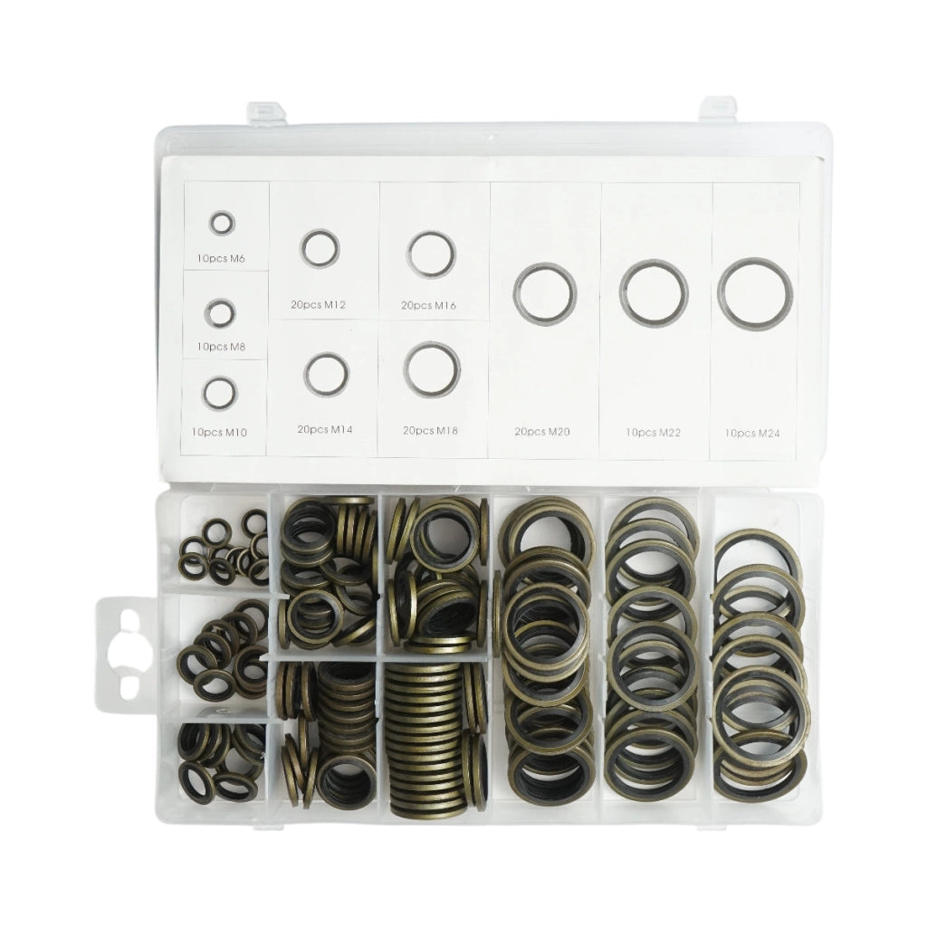 Kit guarnizioni metalliche con gomma M6-M24 150 pezzi