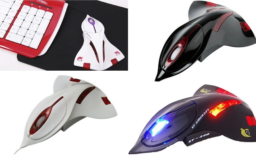 MOUSE 3D OTTICO USB ASTRONAVE SPAZIALE 1200 DPI CON LUCI PER PC WINDOWS MAC