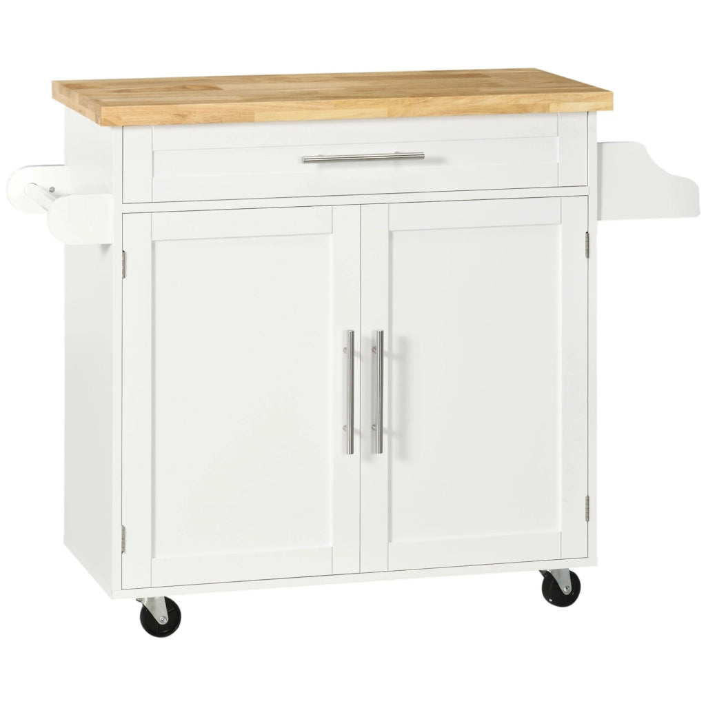 Carrello da cucina con ripiani ¨C Minimal ¨C Bianco 109x40x89