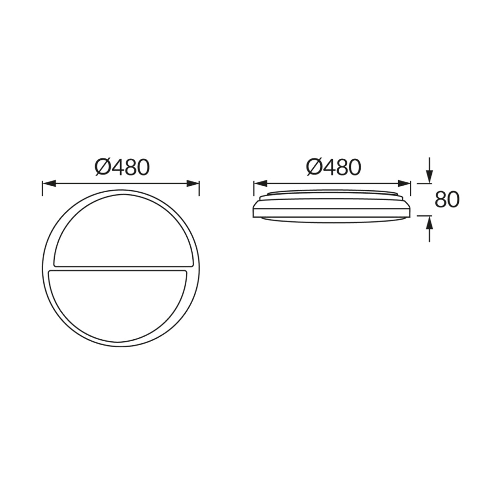 Plafoniera bagno Struhm Polar tonda 48cm LED 48W dimmer