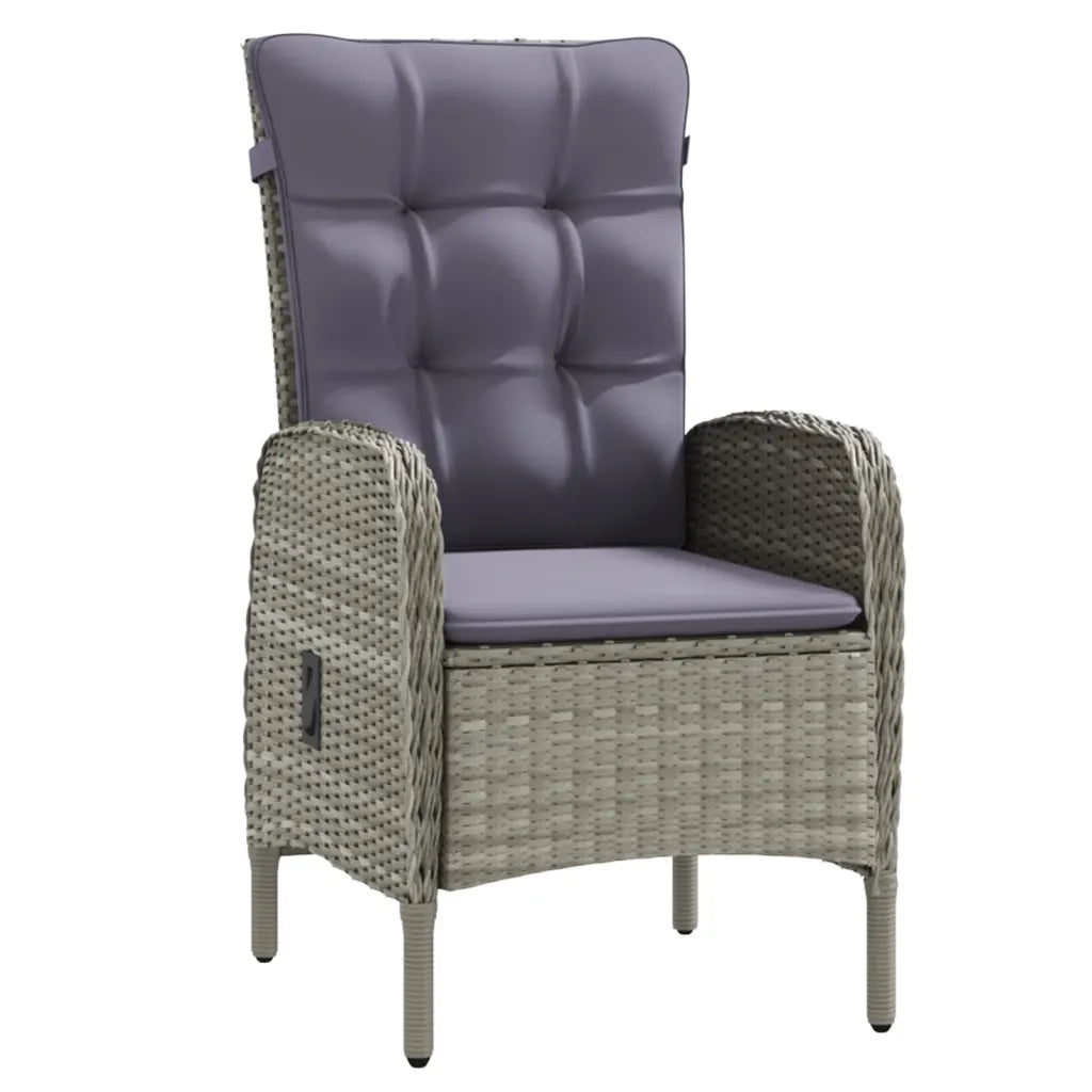 Set da Pranzo da Giardino 9 pz con Cuscini Nero e Grigio 3099364