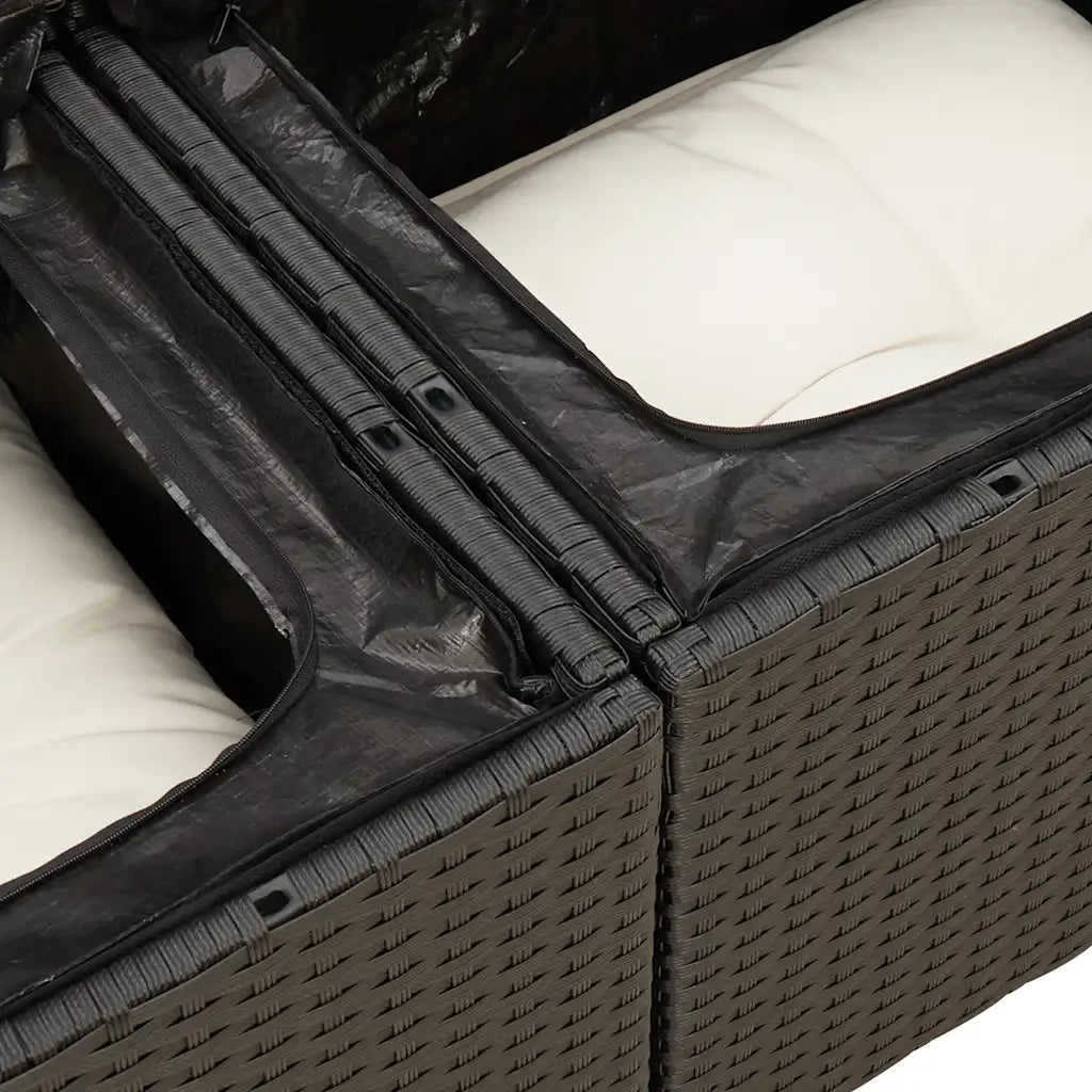 Set Divani da Giardino 13pz con Cuscini Nero in Polyrattan 3256700