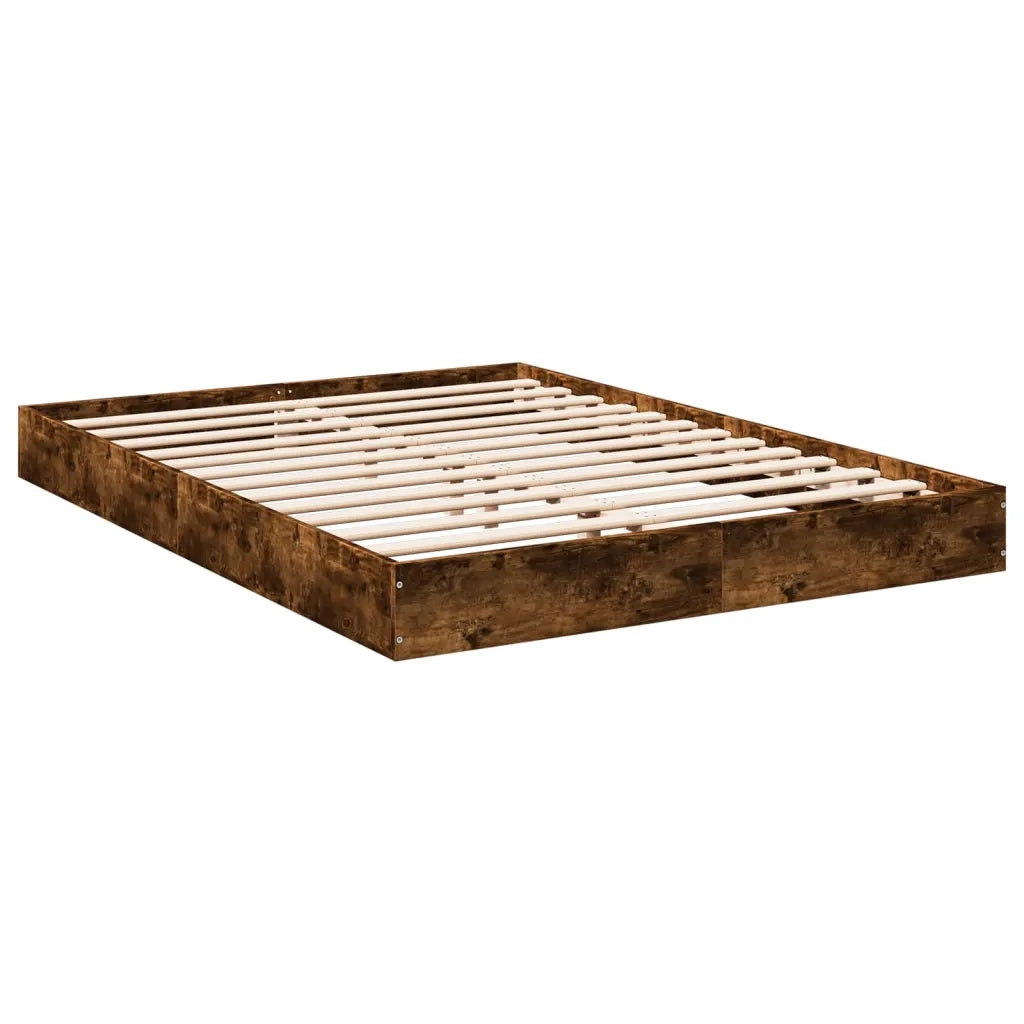 Giroletto senza Materasso-Struttura Letto Rovere Fumo 140x200 cm in Truciolato 845233