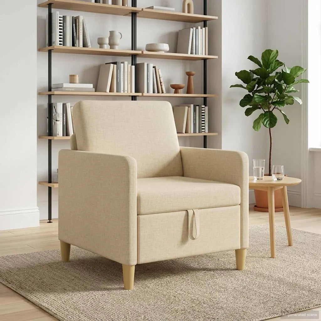 Divano con Storage Crema 72 x 78 x 87 cm Poliestere 42036870