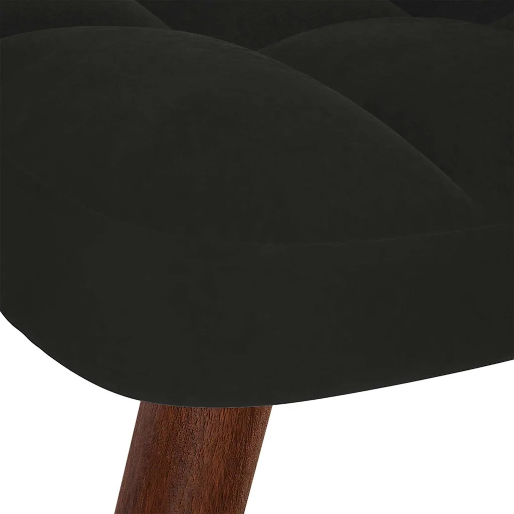 Poltrona Relax | Sedia Relax con Sgabello in Velluto Nero