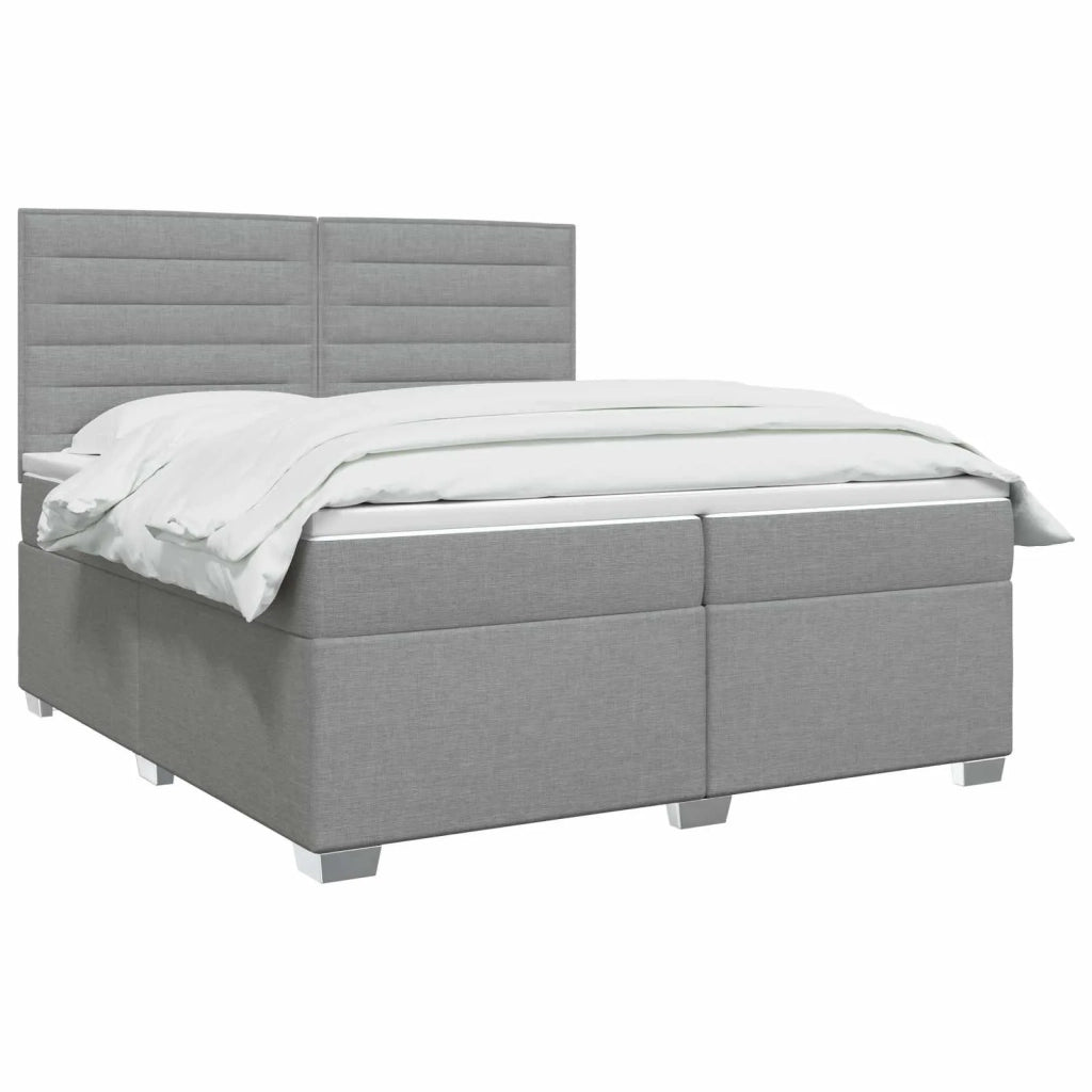 Letto box spring con materasso Grigio Chiaro 200 x 200 cm 3454943