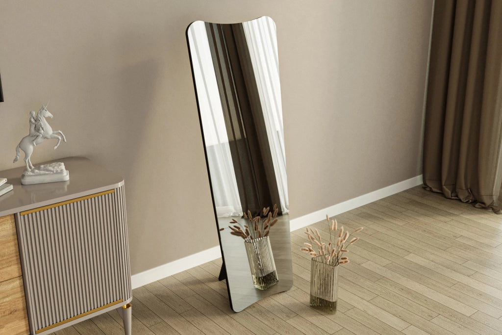 Specchio in legno "Vitros" - 55 x 150 cm - Nero