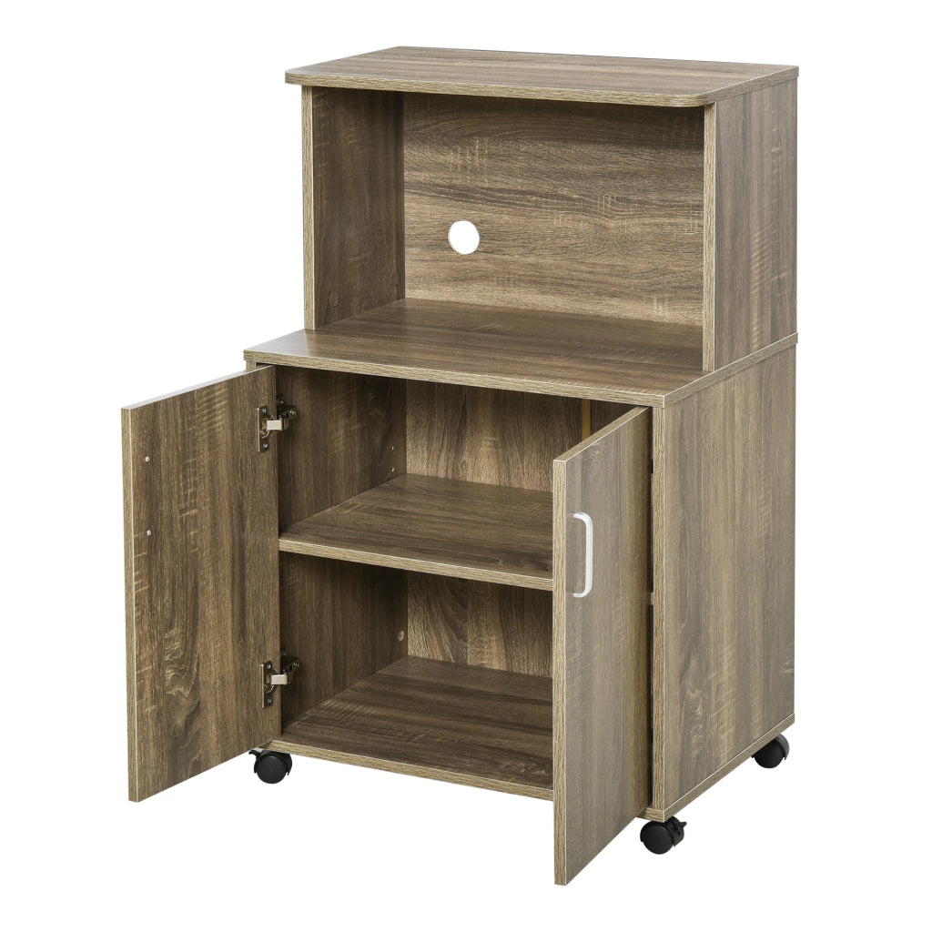 Armadio Multiuso con Ruote e Ripiano ¨C zephmum ¨C Grigio 60.4x40.3x97cm