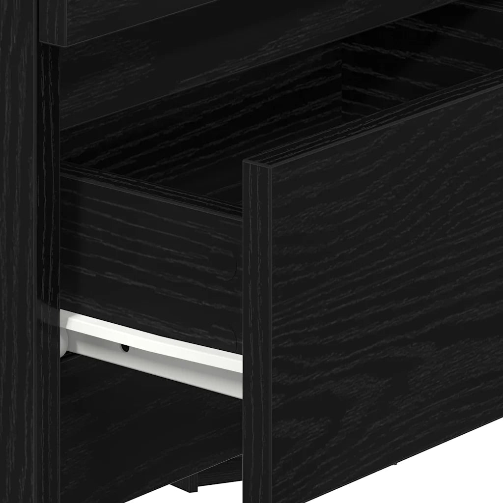 Comodino con 2 Cassetti Nero 40x33x60 cm 858562
