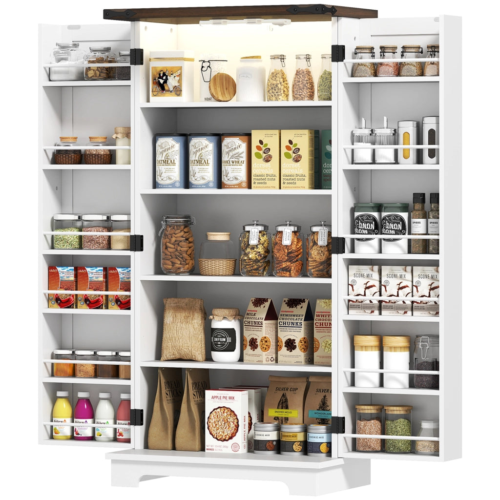 Buffet cucina con 12 ripiani e ante ¨C Minimal ¨C 60x40x120 bianco