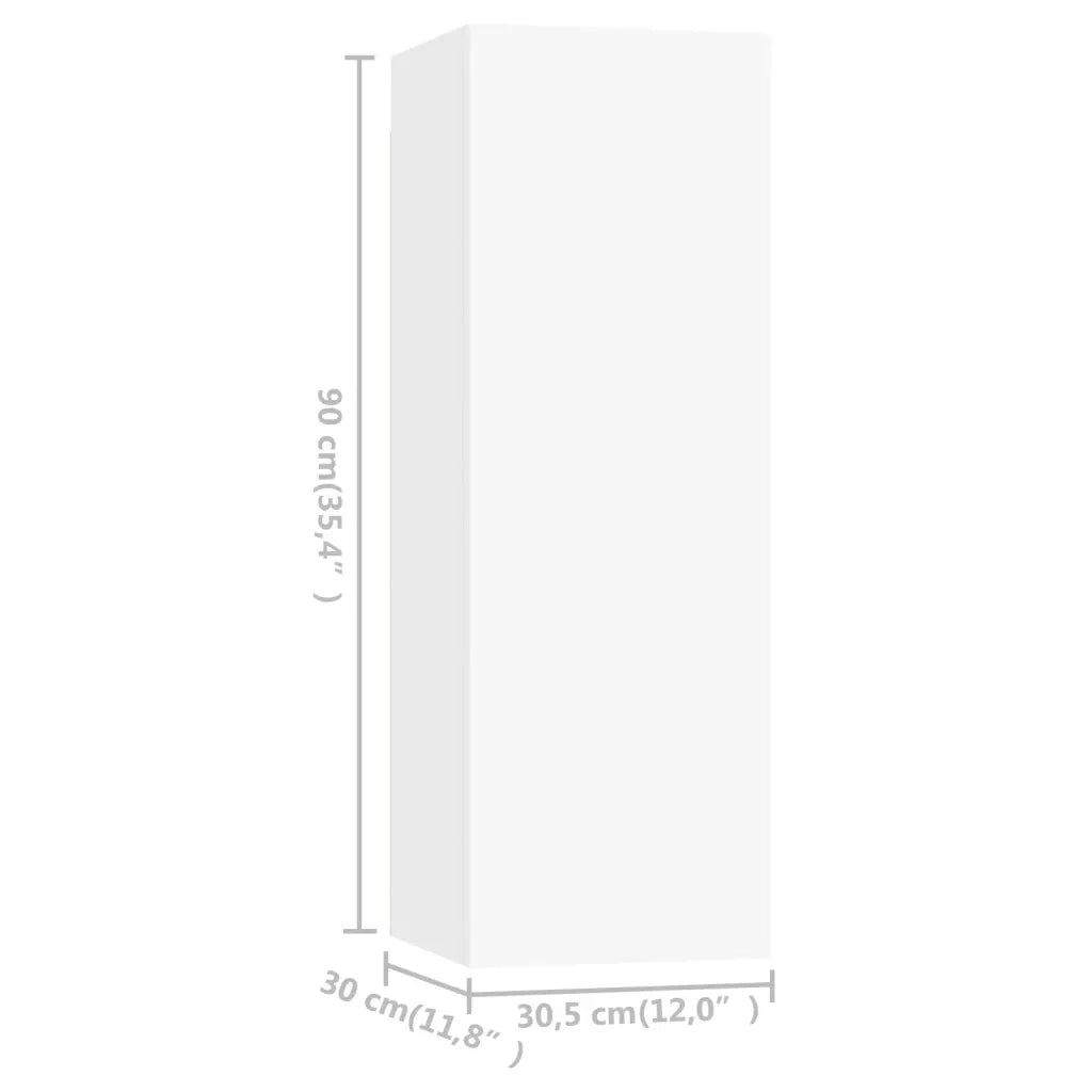 Mobili Porta TV 4 pz | Armadietto TV | Mobile Porta TV Bianchi 30,5x30x90 cm in Legno Multistrato