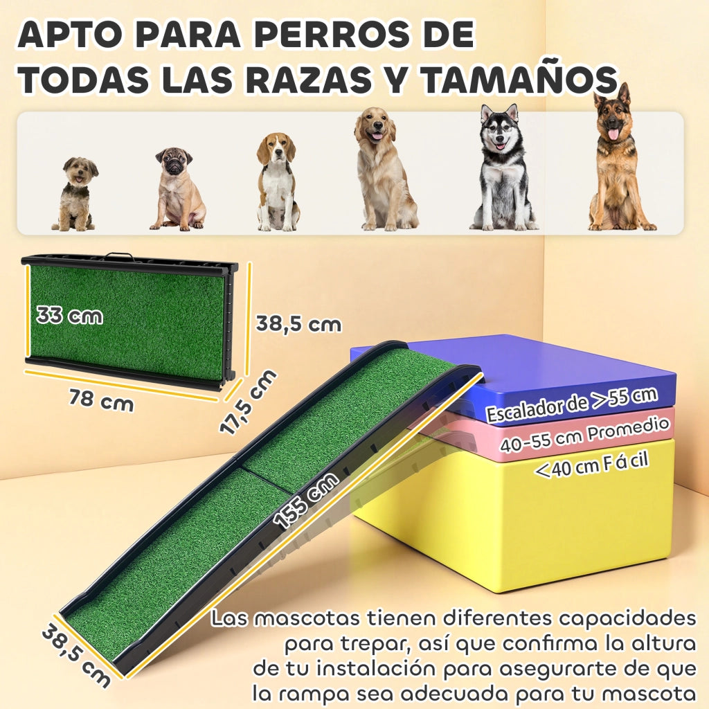 Rampa per Cane Pieghevole ¨C zephmum ¨C Verde 155 cm