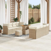 Set Divano da Giardino 11 pcs Beige polyrattan