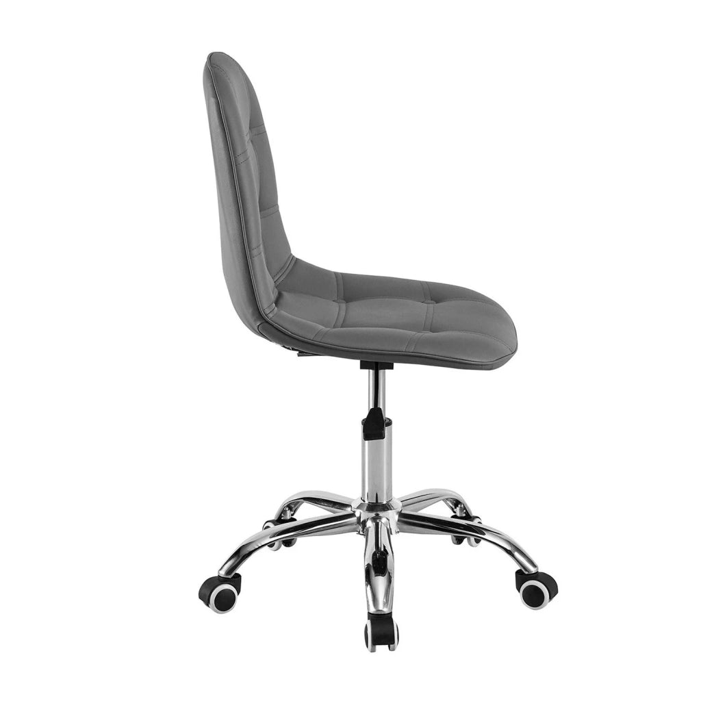 LÚZETE - SEDIA DA UFFICIO GREG CON ROTELLE GRIGIO CAPITONE