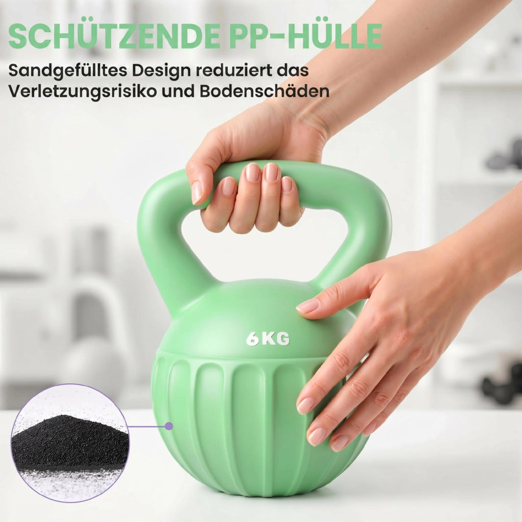 Kettlebell 6 kg ¨C Minimal ¨C Verde 17x17x23 cm