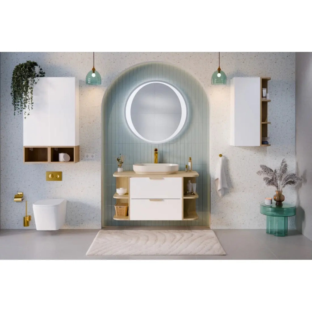 Mobile sottolavabo OSTER 60 cm bianco opaco sospeso con 2 cassetti