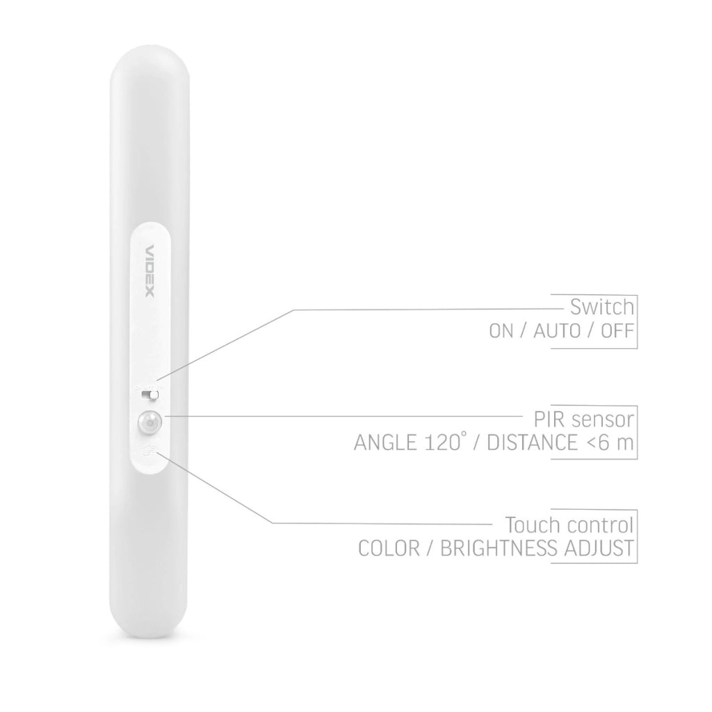 Lampada LED ricaricabile USB-C con sensore e magnete Videx