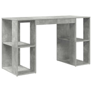 Scrivania | Tavolo da Ufficio Grigio cemento 130 x 50.5 x 75 cm Legno multistrato
