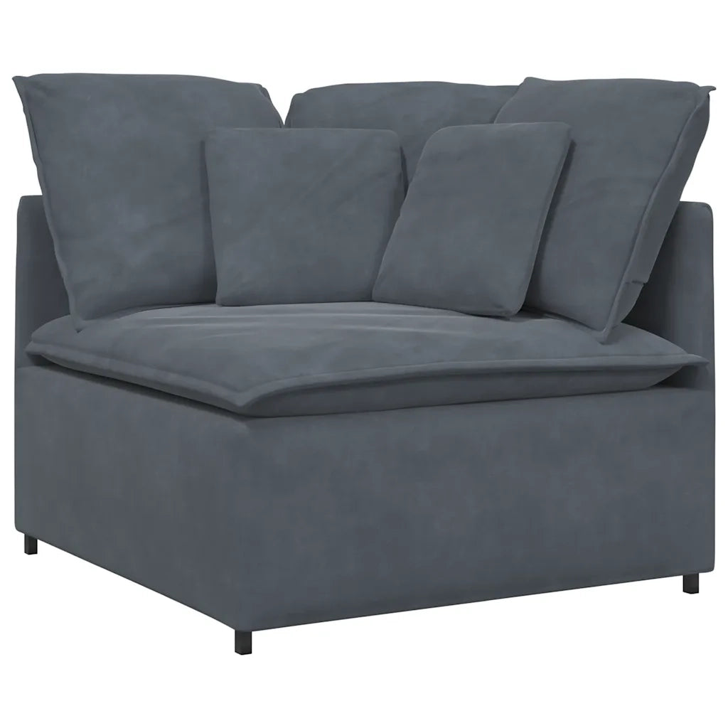Modulo Angolare Divano Modulare con Cuscini Grigio Scuro 100 cm CFW2020980