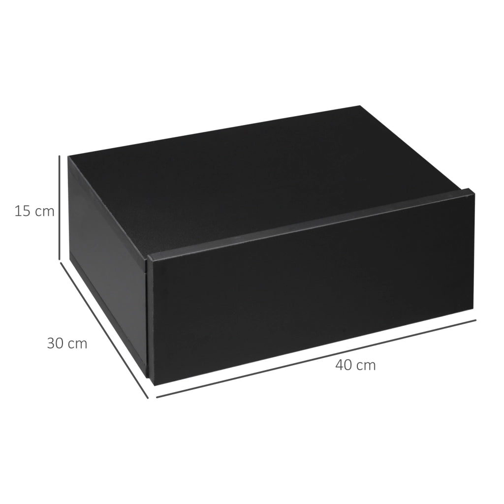 Comodini Sospesi Moderni in Legno ¨C Minimal ¨C 40x30x15cm, Nero