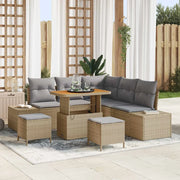 Set Divano da Giardino con cuscino 8 pcs Beige Poly Rattan 3364737