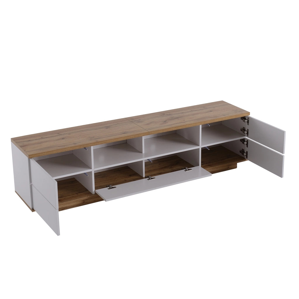 Cassettiera per TV bianca in MDF; 180 cm