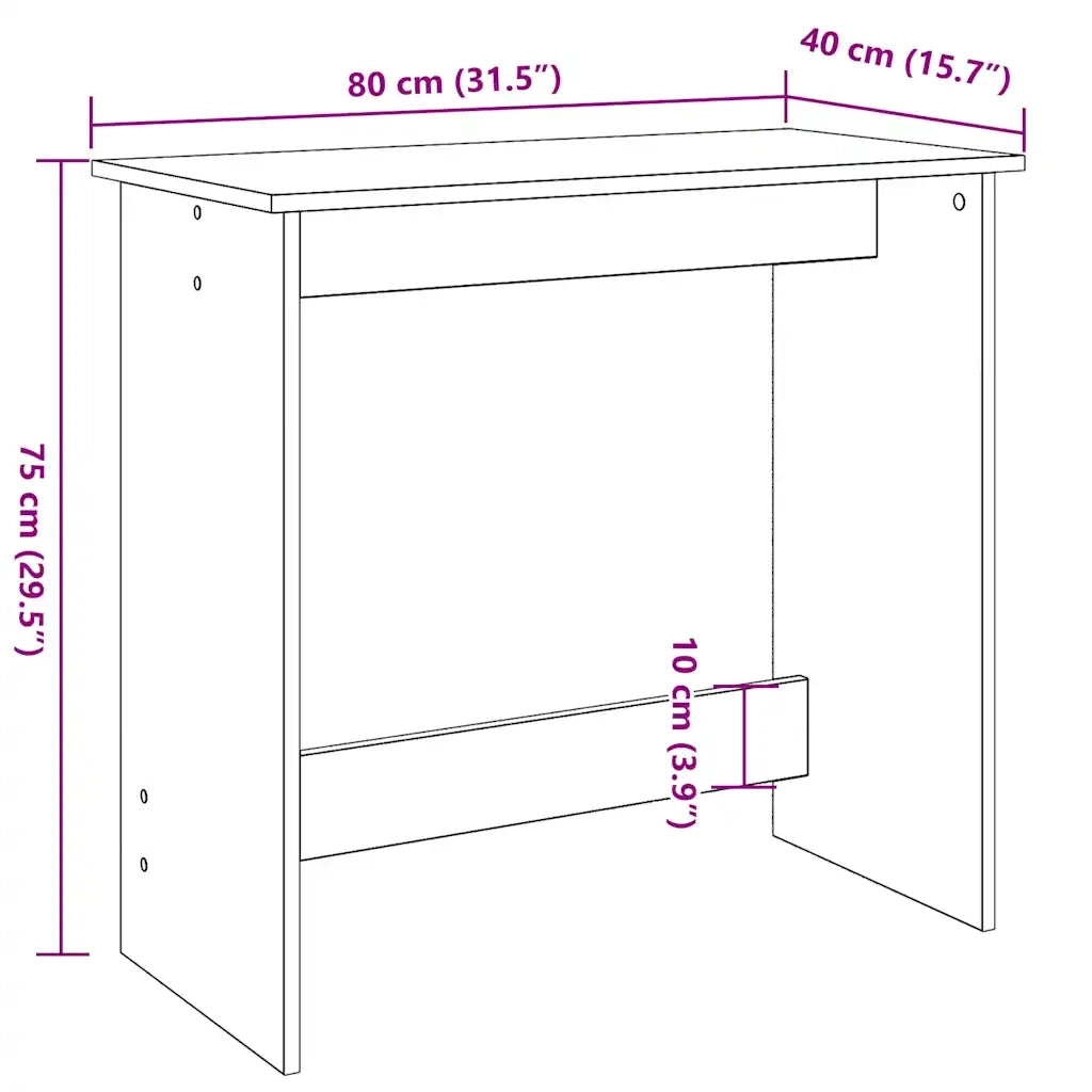 Scrivania Rovere Sonoma 80x40x75 cm in Legno Multistrato 860456