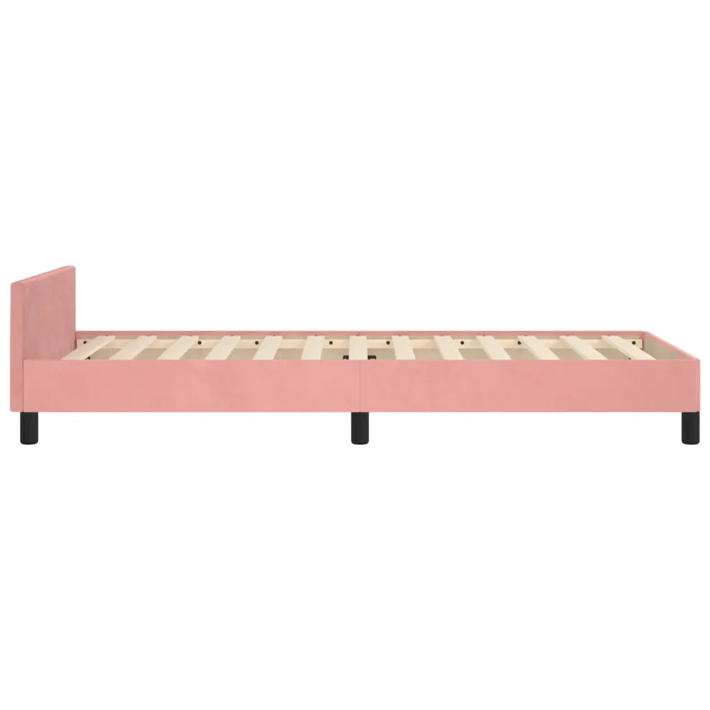 Giroletto con Testiera Rosa 90x190 cm in Velluto 3125976