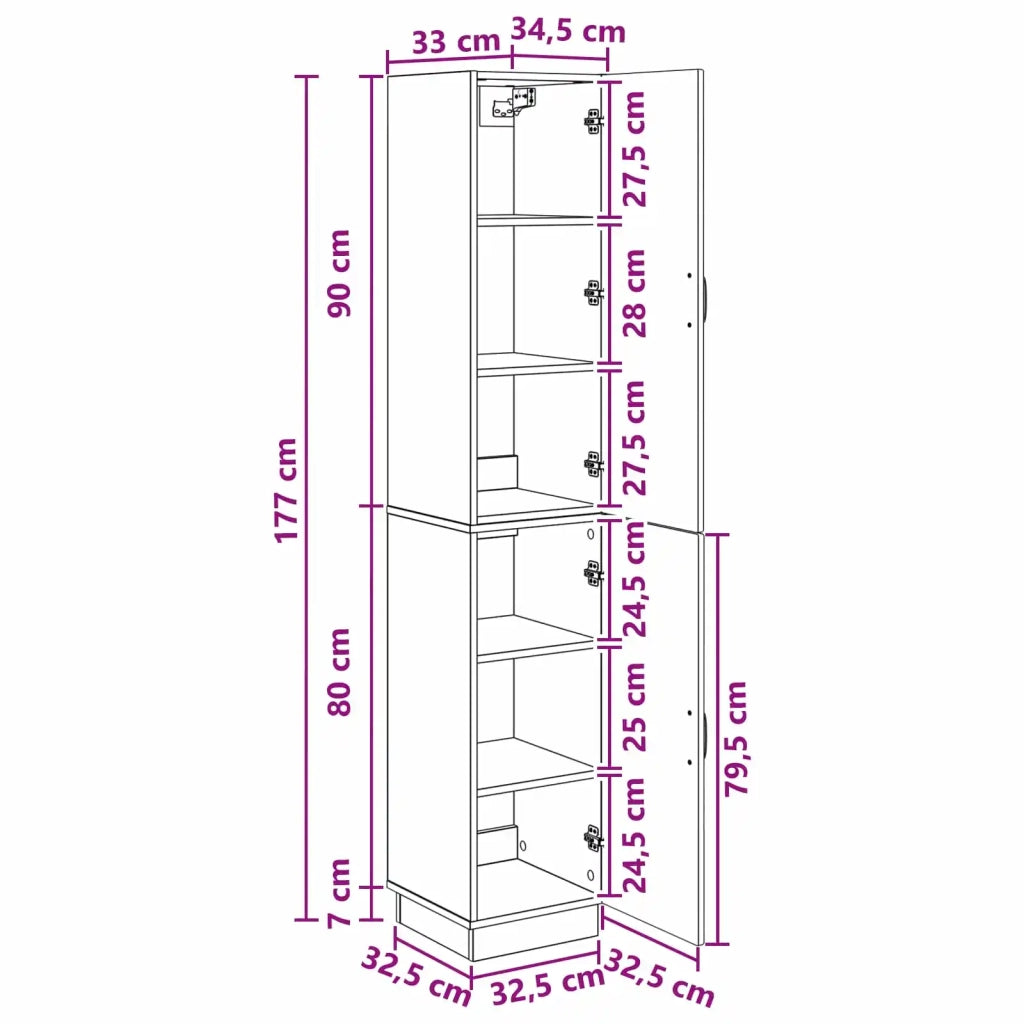 Set di armadi 2 pz Rovere Fumo Legno ingegnerizzato 3416795