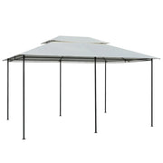 Gazebo | Pergolato da Giardino con Tende 4x3 m Bianco
