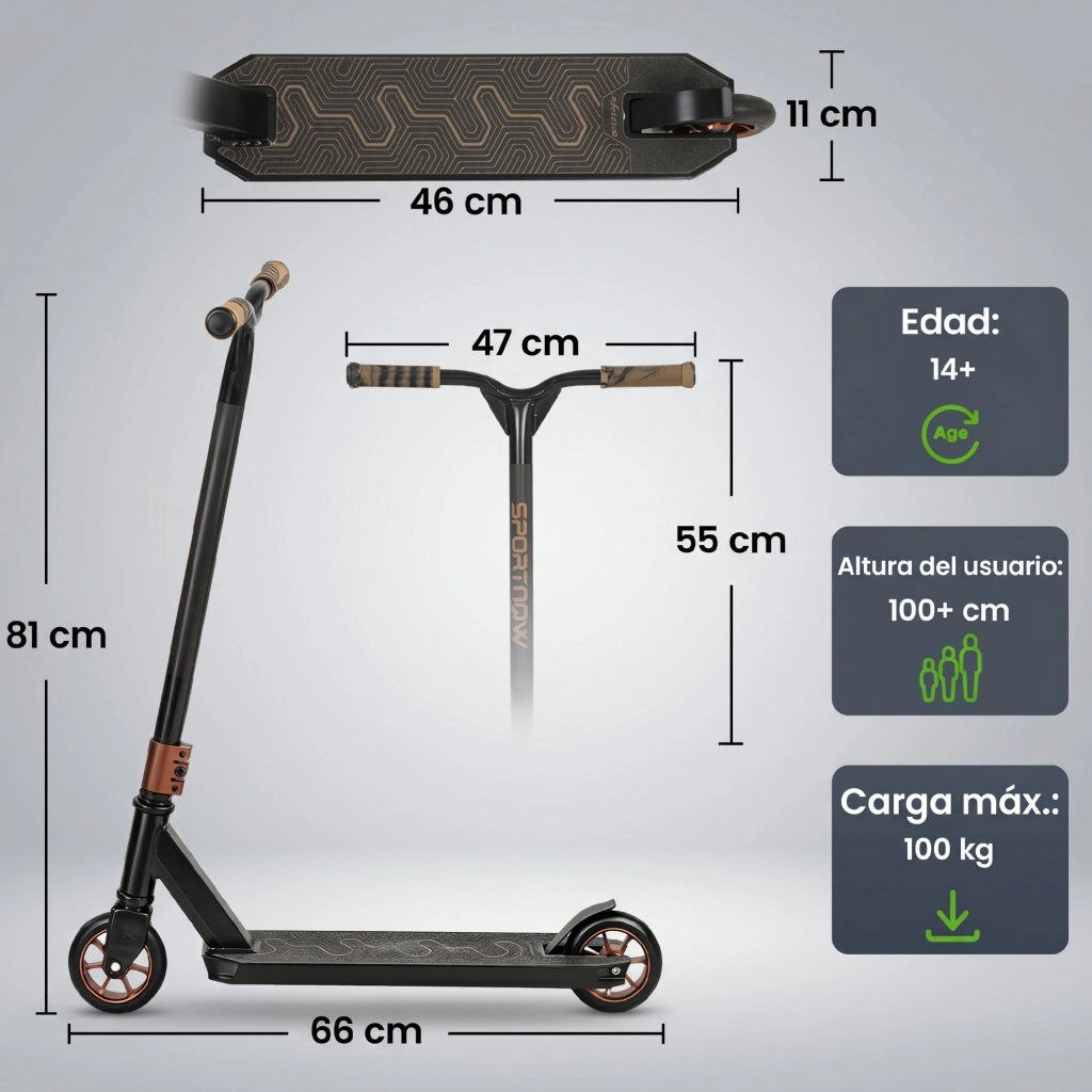 Monopattino Freestyle ¨C Xylo ¨C ABEC-9 Ruote 120mm Oro