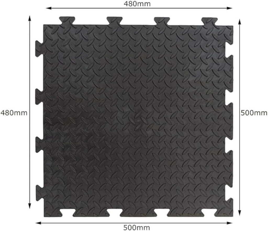 Piastrella in PVC morbida nera, superficie con disegno in rilievo "chicchi di riso" 50X50X10