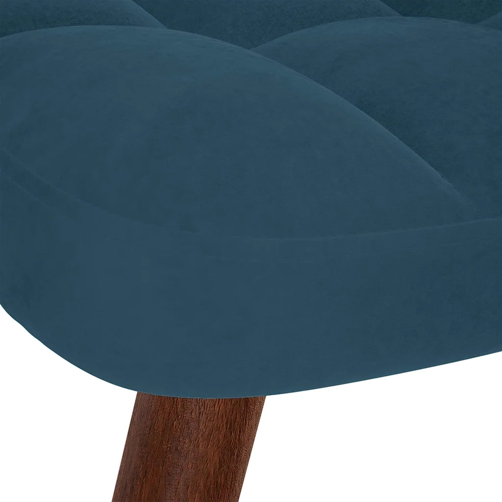 Poltrona Relax | Sedia Relax con Poggiapiedi Blu in Velluto